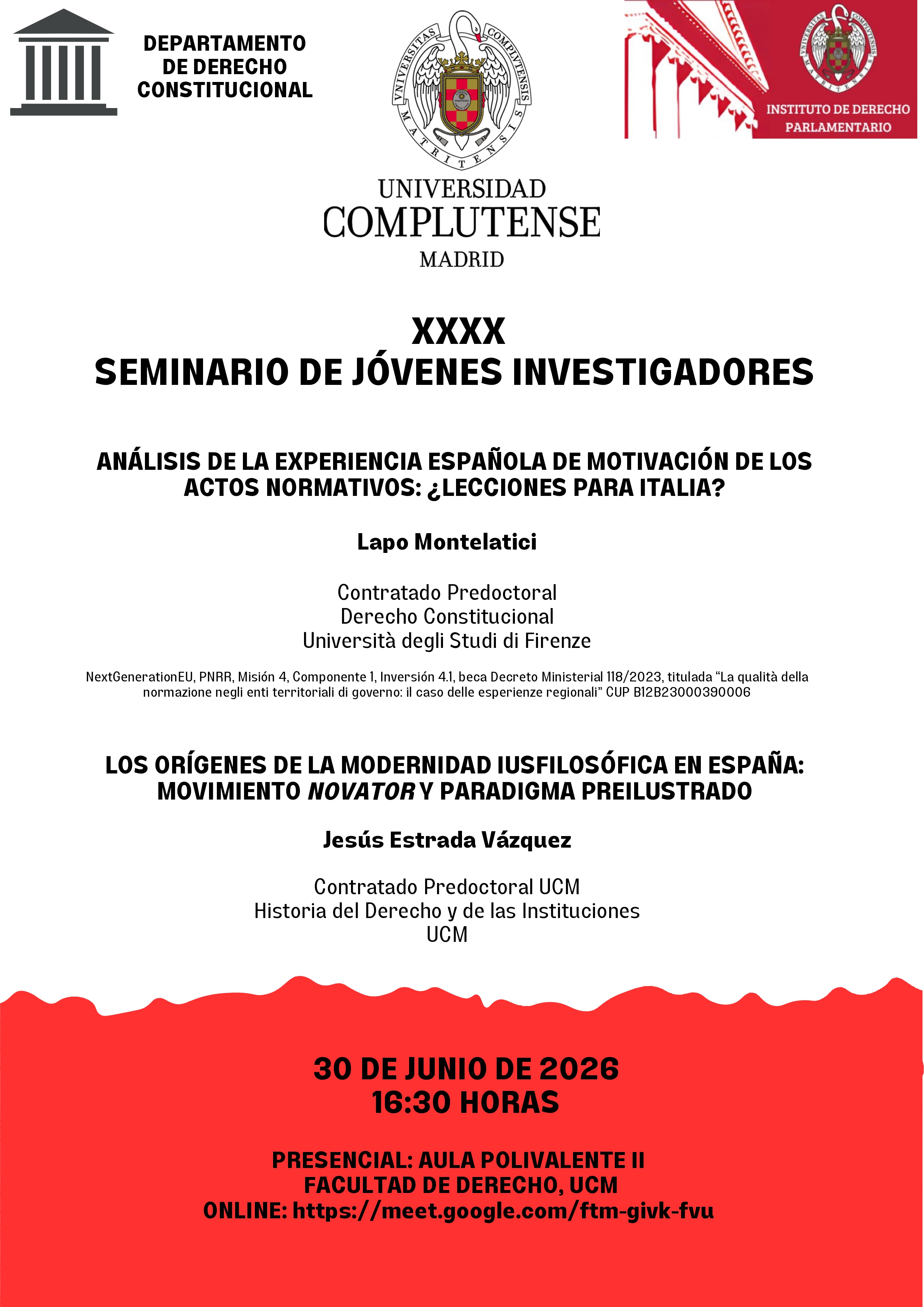 XXXX Seminario de Jóvenes Investigadores (30 junio 2026)